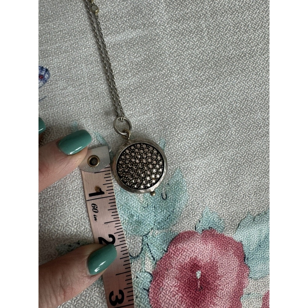 Waxing Poetic Sterling Silver And Bronze Moongazer Pendant Necklace - Picture 4 of 9